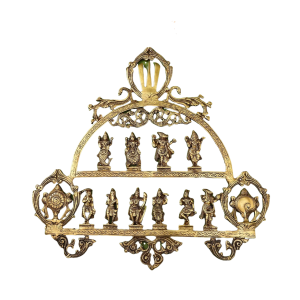 Brass Vishnu Dashavatar Wall Panel | 21.5" Sacred Art with Shankh Chakra & Namah | 5kg Divine Masterpiece | Temple Grade Art | Jaipurio